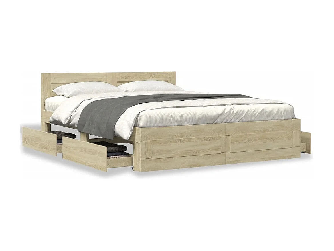 Testiera letto senza materasso rovere sonoma 160x200 cm