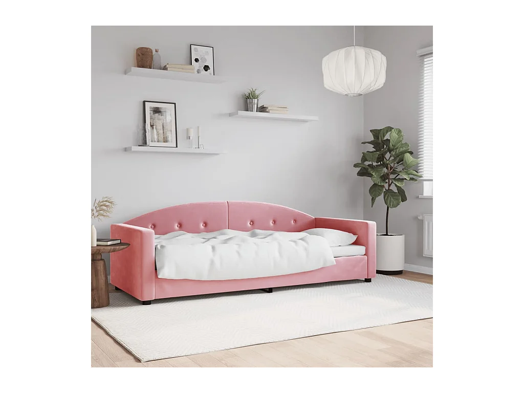Dagbed zonder matras roze 80x200 cm fluweel