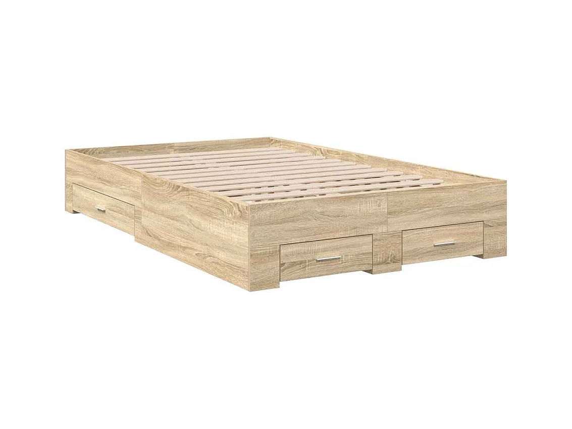 Estructura de cama marrón de 120 x 200 cm de madera de ingeniería