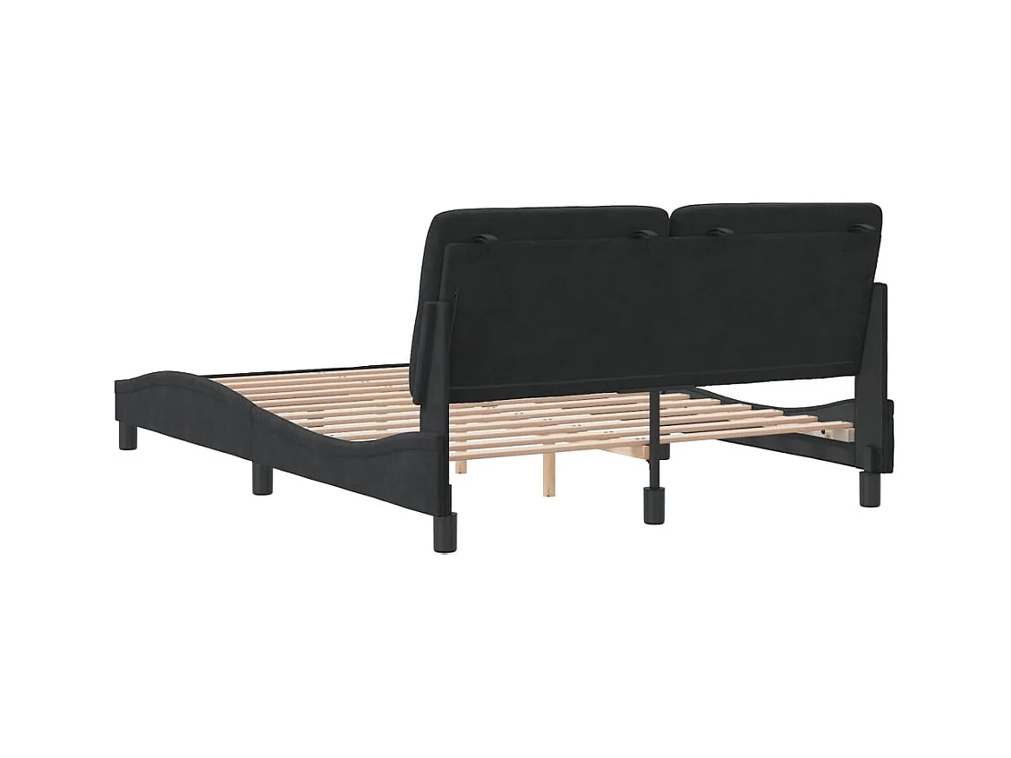 Cadre de lit sans matelas noir 140x190 cm velours