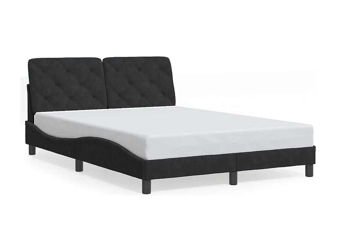 Cadre de lit sans matelas noir 140x190 cm velours