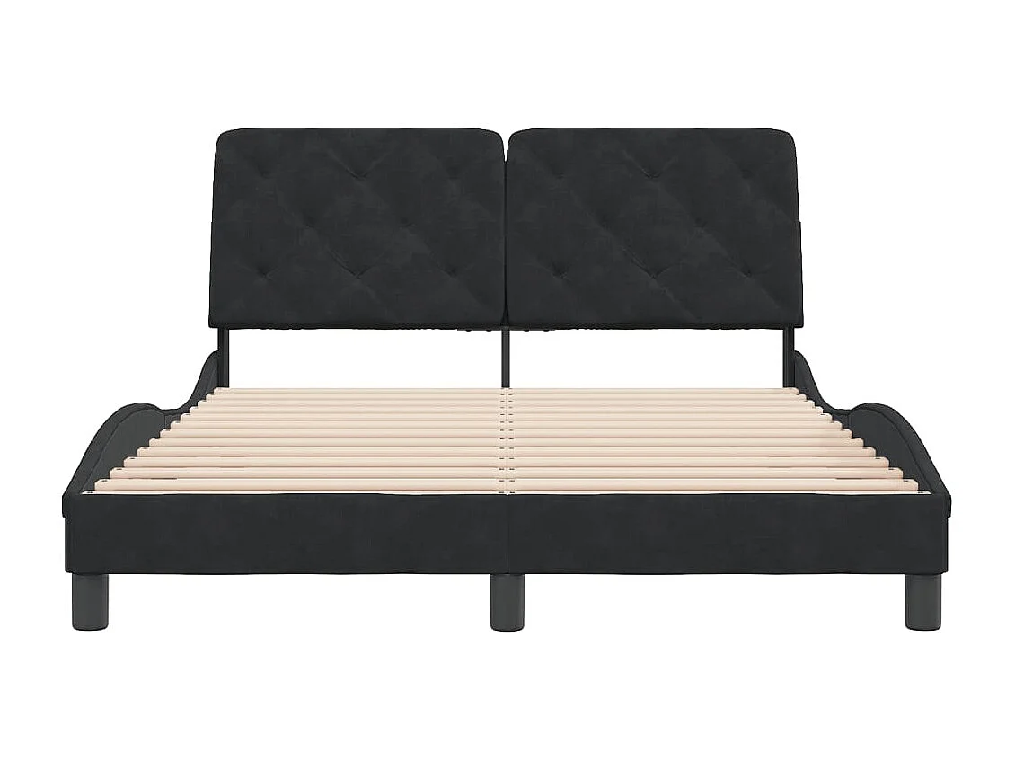 Cadre de lit sans matelas noir 140x190 cm velours