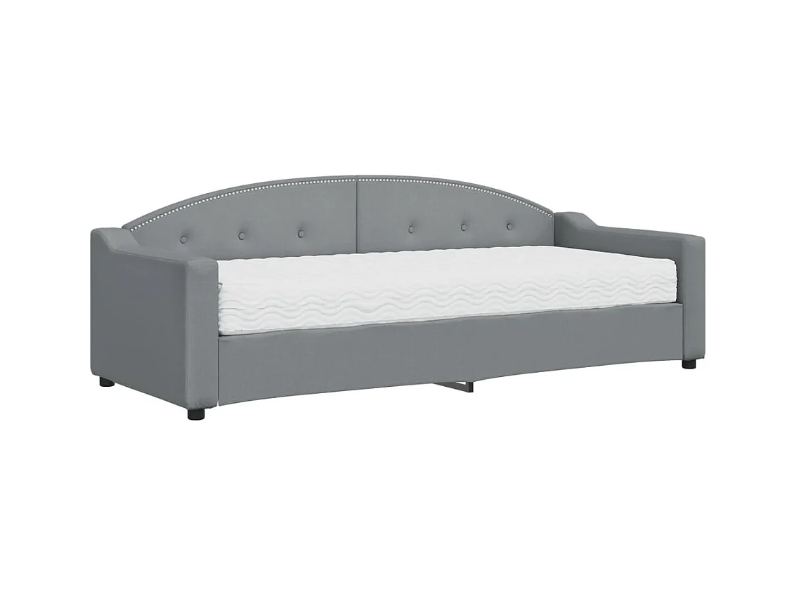 Lit de jour avec matelas gris clair 80x200 cm tissu
