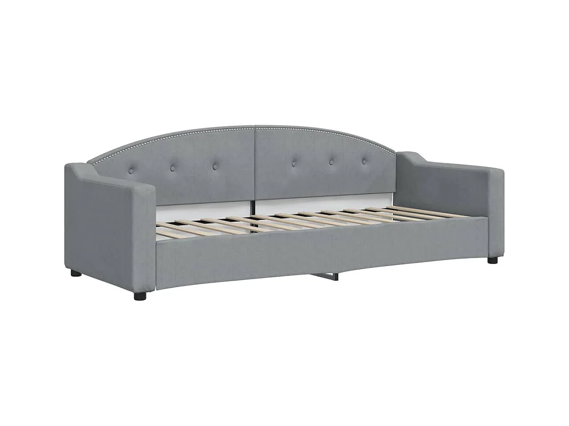 Lit de jour avec matelas gris clair 80x200 cm tissu
