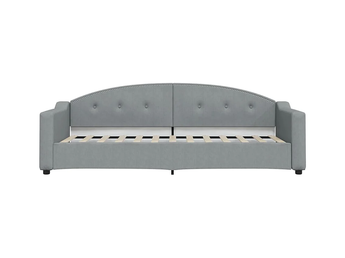 Lit de jour avec matelas gris clair 80x200 cm tissu