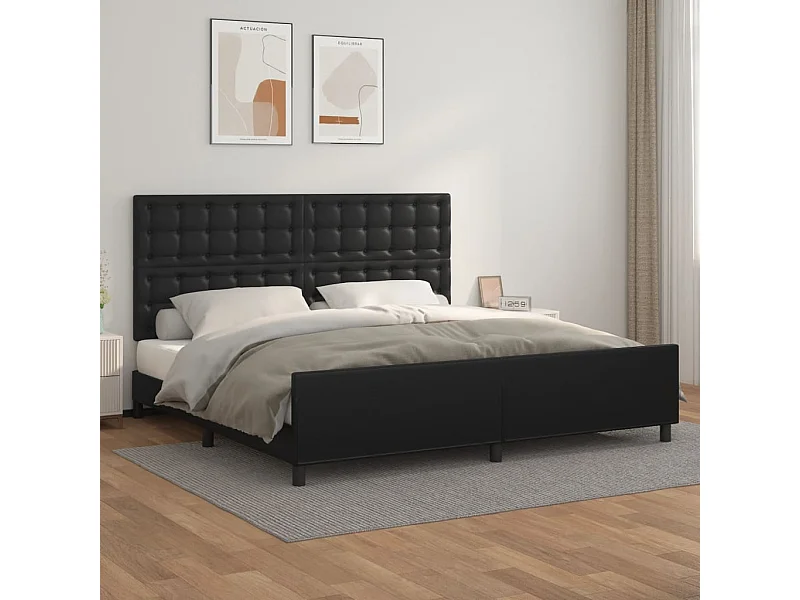 Bedframe zonder matras zwart 200x200 cm kunstleer