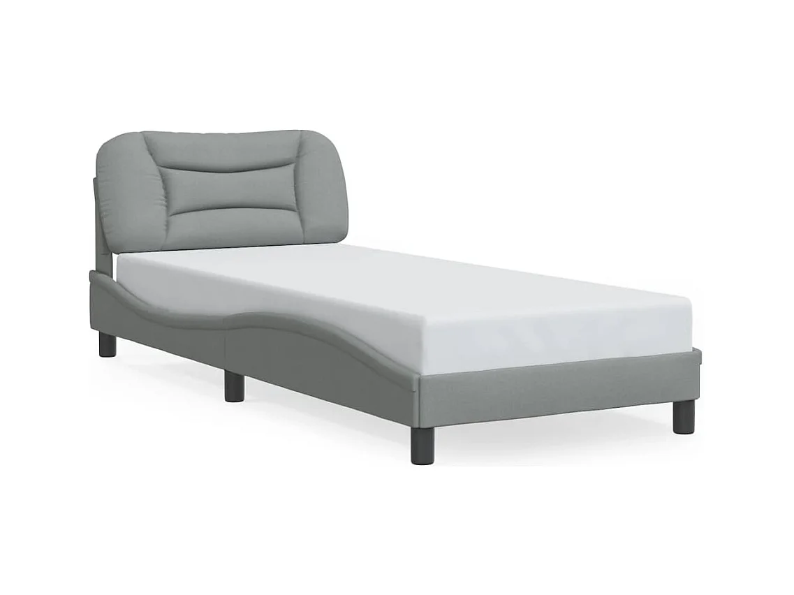 Bedframe zonder matras lichtgrijs 90x190 cm stof