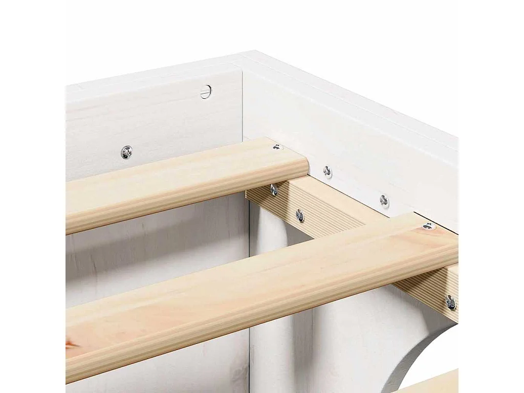 Cadre de lit Blanc 140 x 200 cm Bois massif en pin