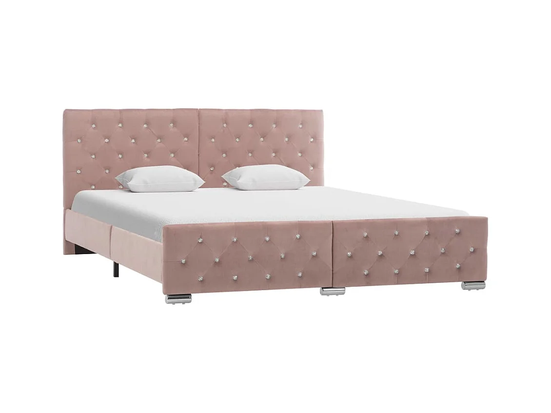 Bedframe zonder matras Roze Fluweel 160x200 cm
