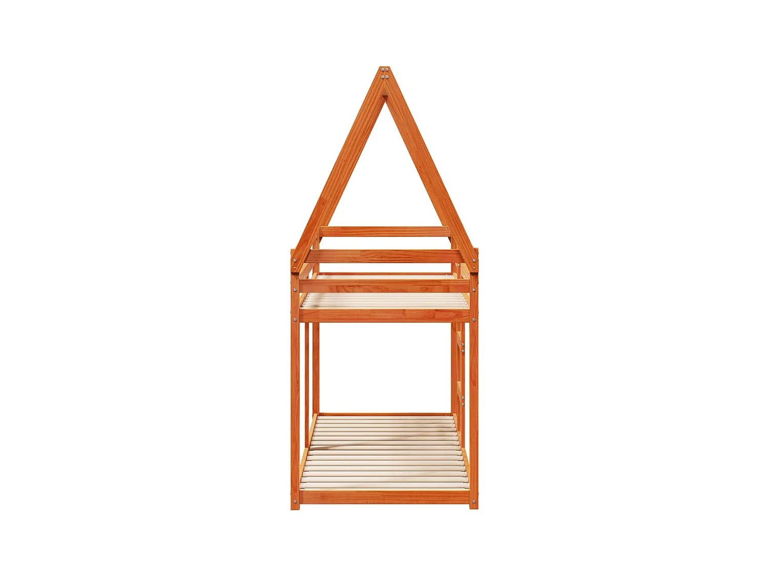 Stapelbed zonder matras bruin gewaxt 75x190 cm massief grenen