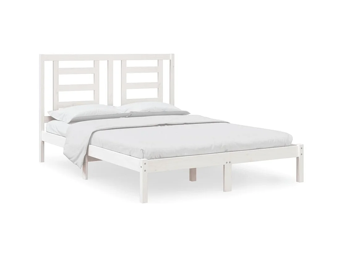 Bedframe zonder matras wit 140x200 cm massief grenenhout