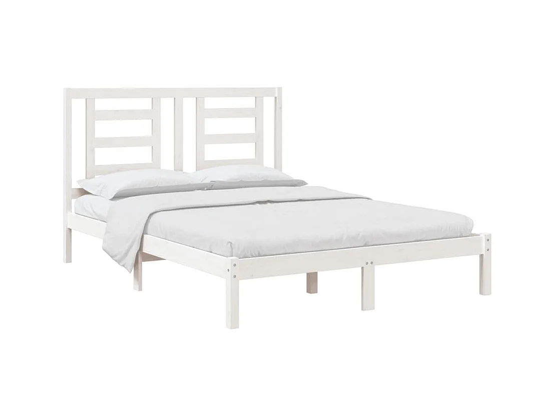 Bedframe zonder matras wit 140x200 cm massief grenenhout