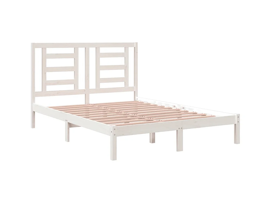 Bedframe zonder matras wit 140x200 cm massief grenenhout