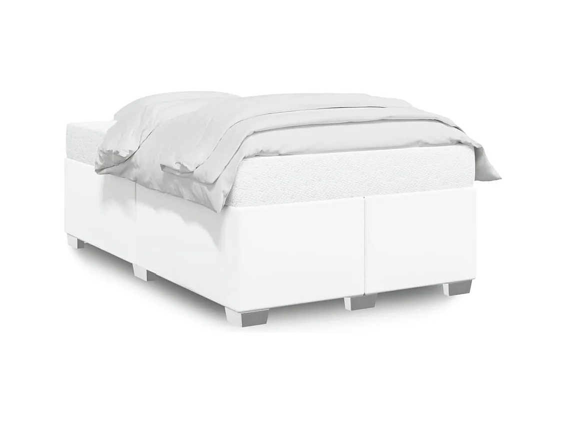 Estructura de cama sin colchón blanca 120x190 cm símil piel