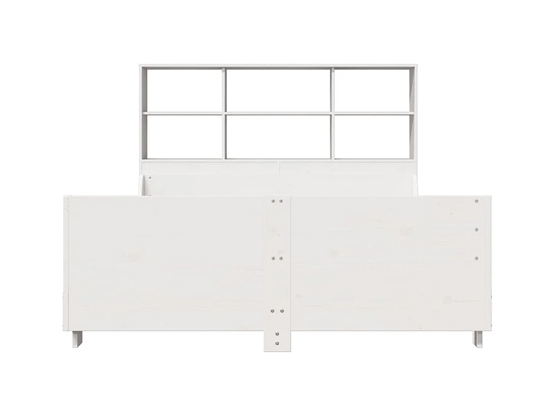 Letto libreria bianco senza materasso 120x190 cm in legno massello