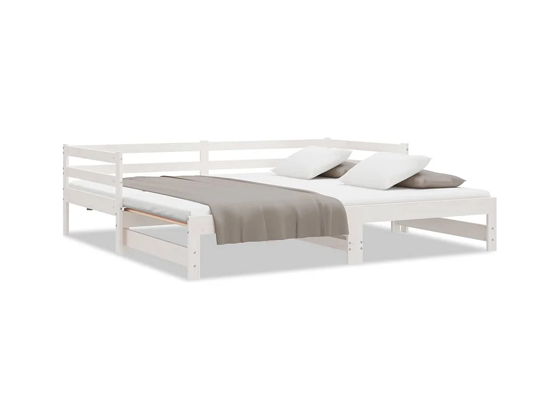 Letto scorrevole senza materasso bianco 80x200 cm