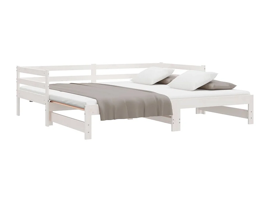 Letto scorrevole senza materasso bianco 80x200 cm