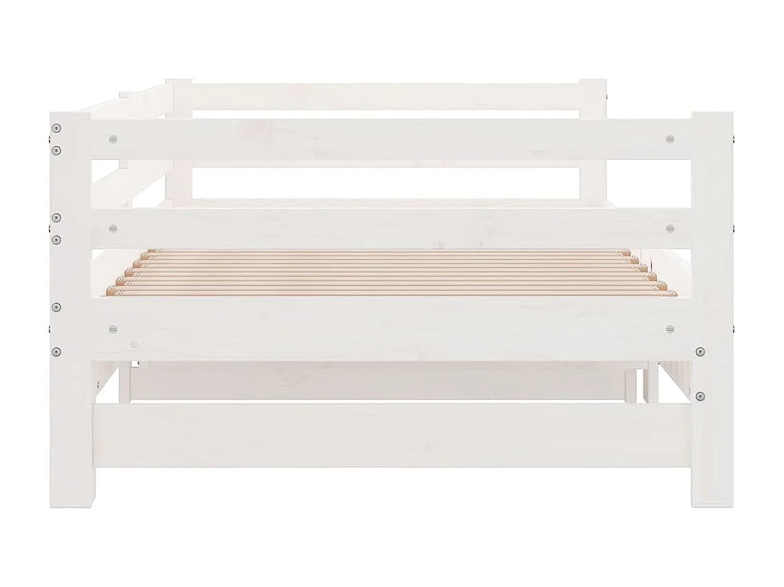 Lit coulissant sans matelas blanc 80x200 cm