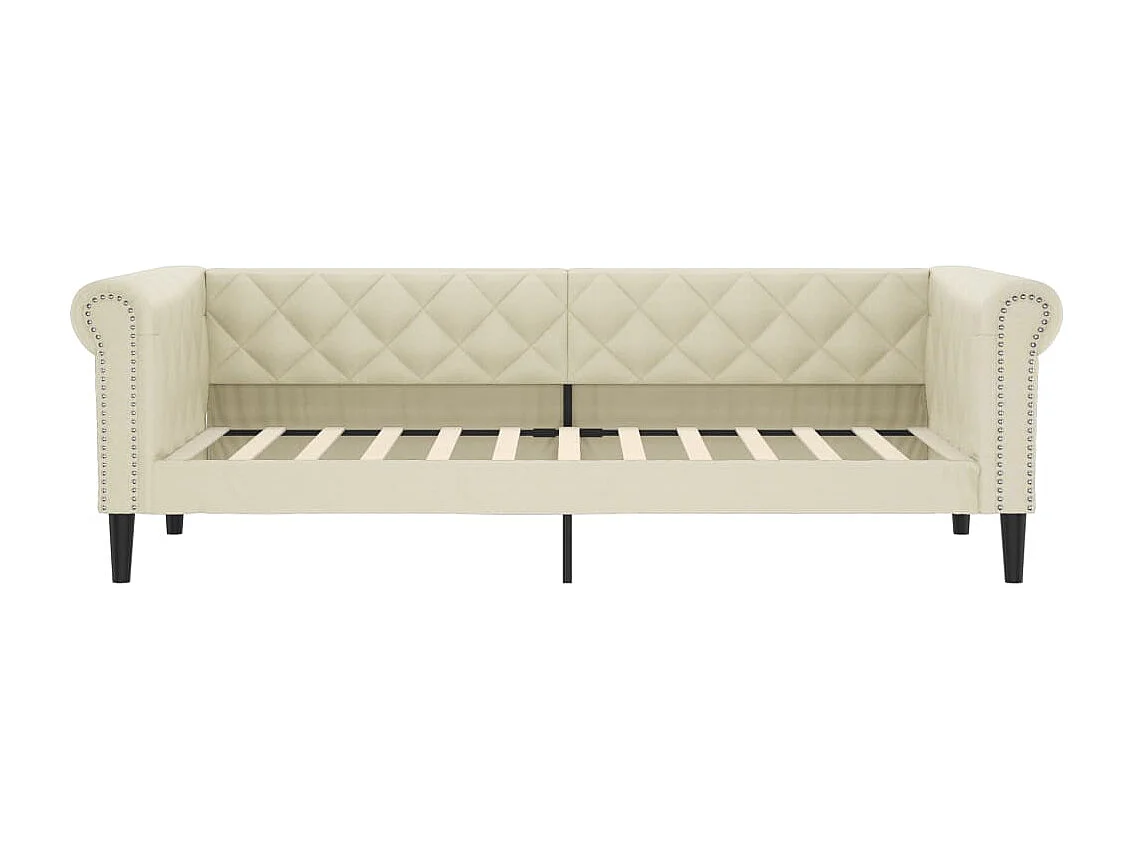 Dagbed met crème matras 90x200 cm imitatieleer