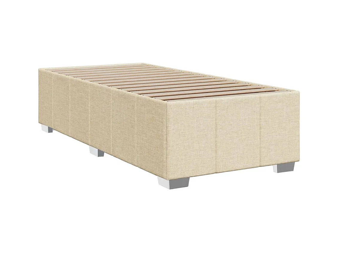 Lattenbodem met matras Crème 90x200 cm Stof