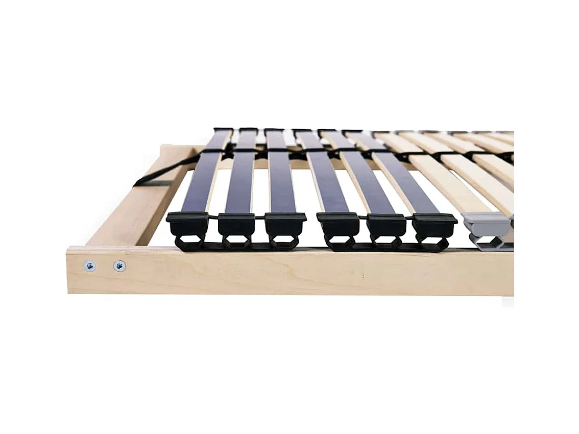 Somier de láminas Marrón 140 x 190 cm Madera maciza de haya