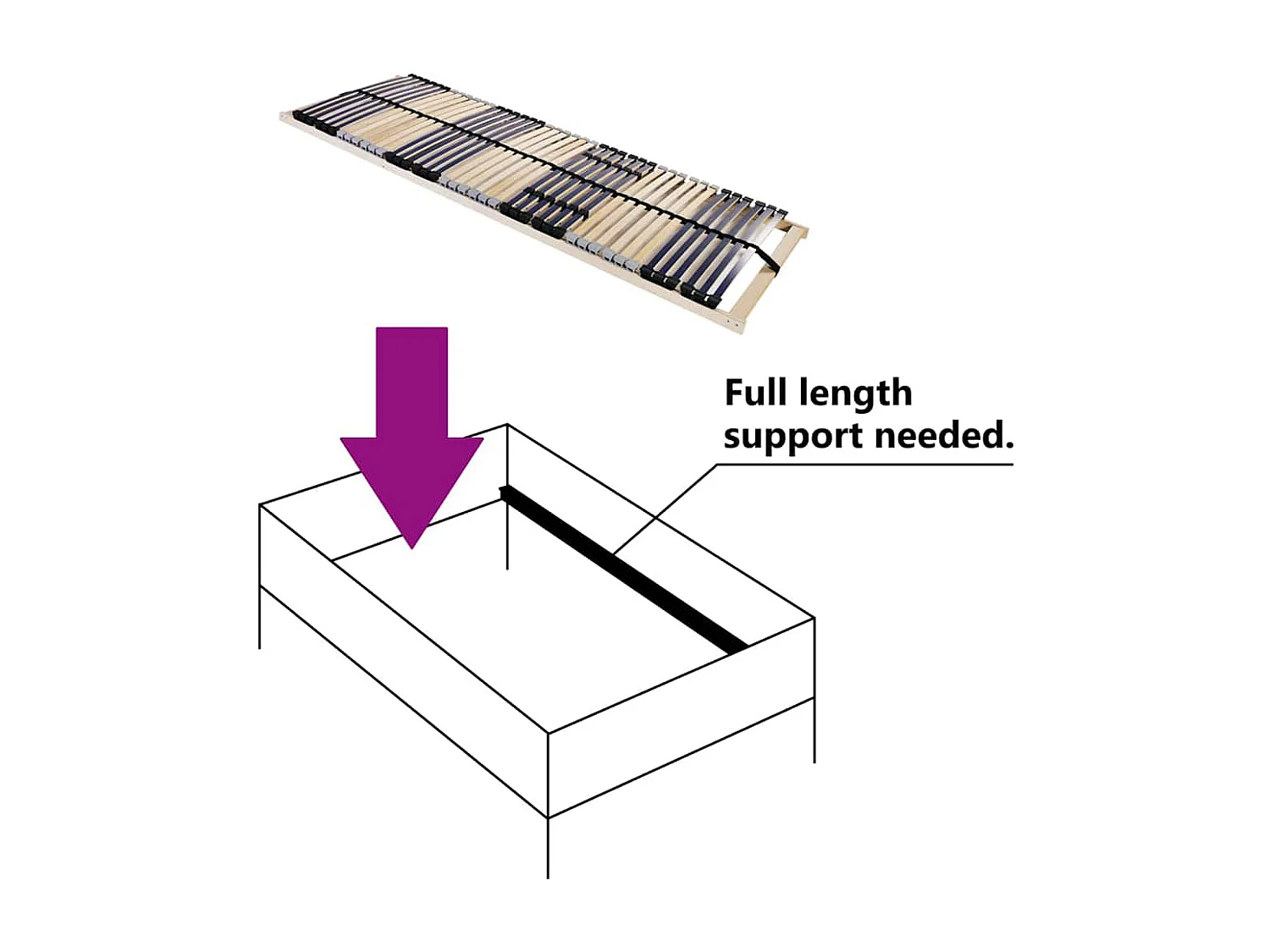 Rete a doghe Marrone 140 x 190 cm Legno massello di faggio