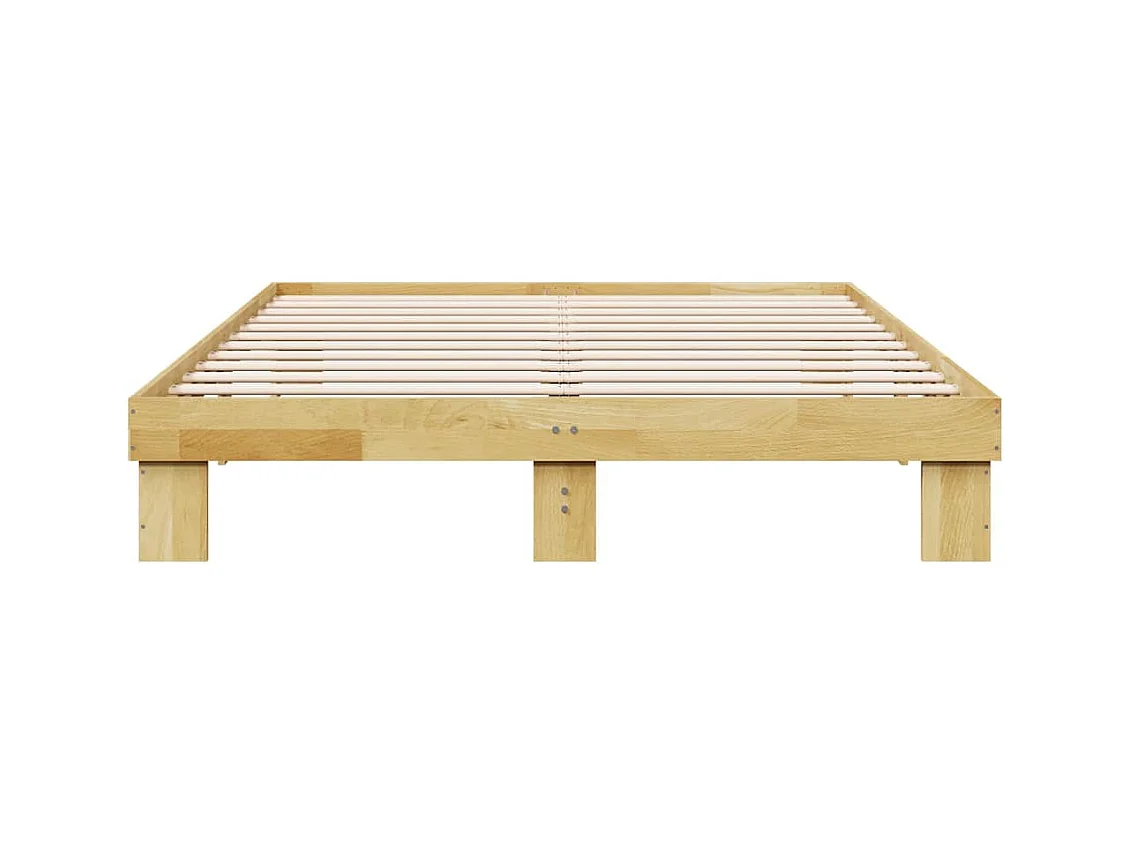 Cadre de lit sans matelas 160x200 cm bois massif de chêne