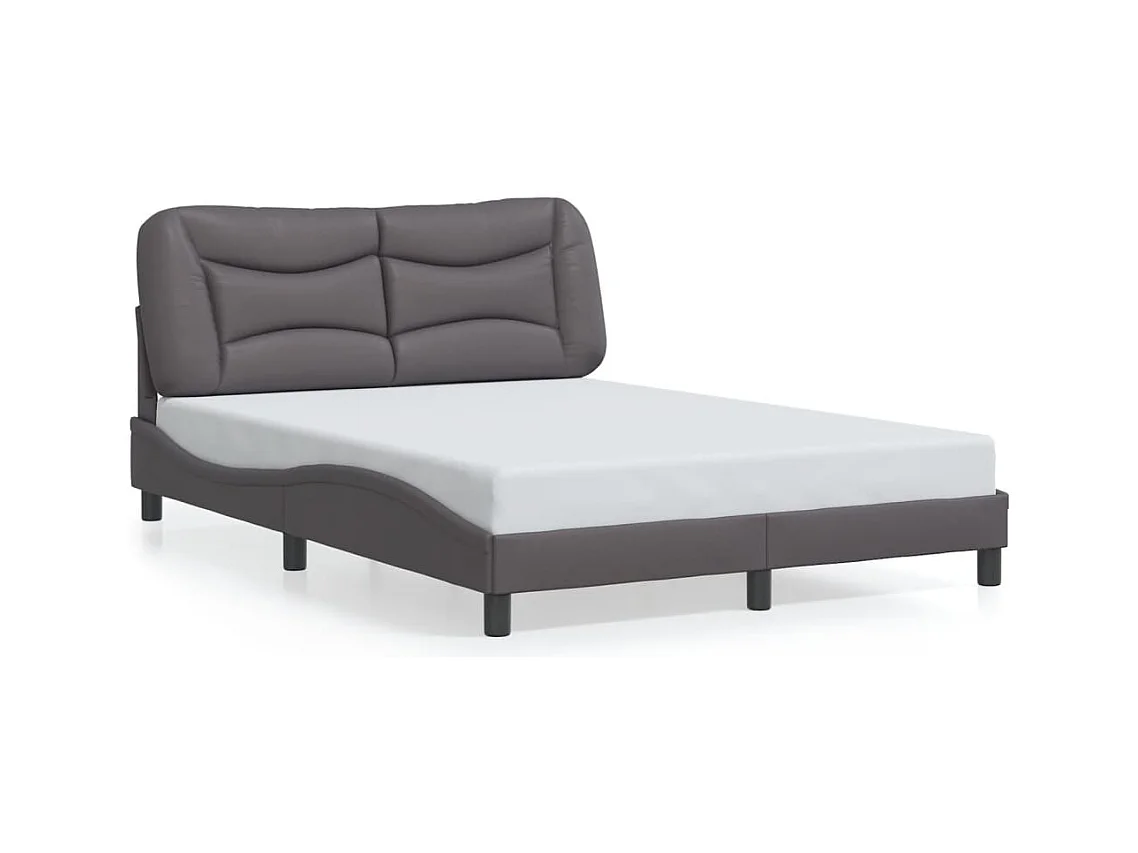 Cadre de lit avec LED sans matelas gris 120x200 cm