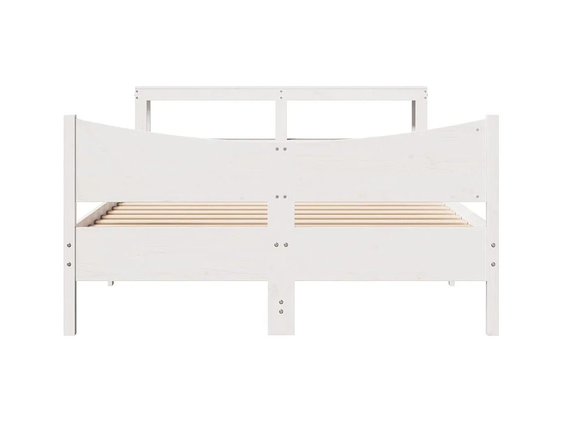 Cadre de lit avec tête de lit blanc 120x200 cm bois pin massif