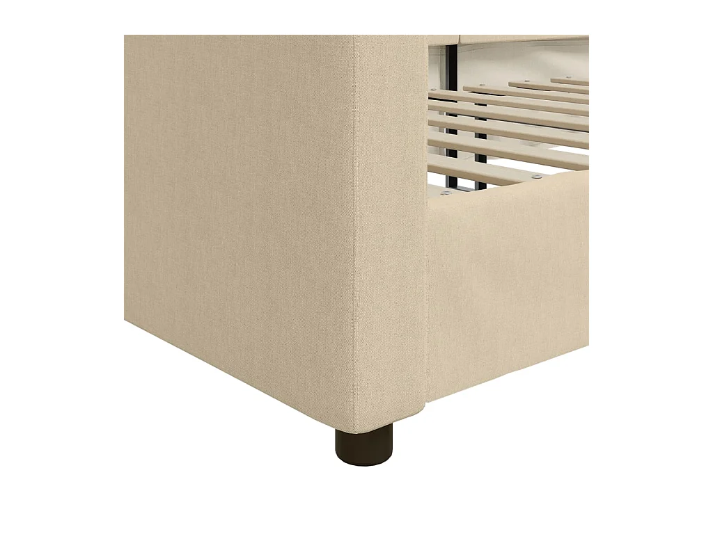 Lit de repos crème 100x200 cm tissu