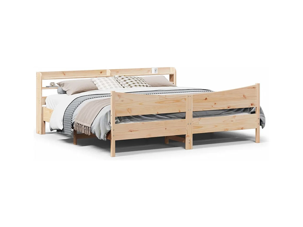 Bedframe met hoofdbord 180x200 cm massief grenenhout