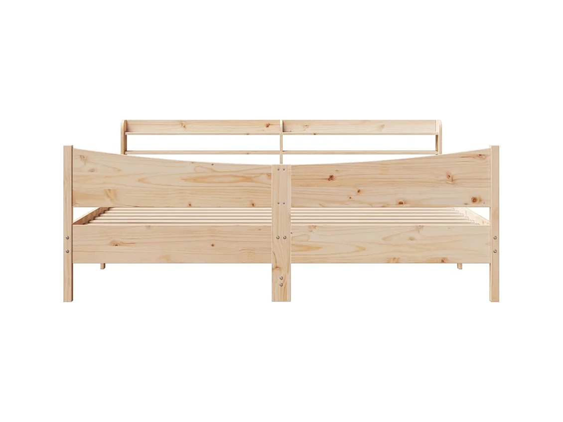 Bedframe met hoofdbord 180x200 cm massief grenenhout