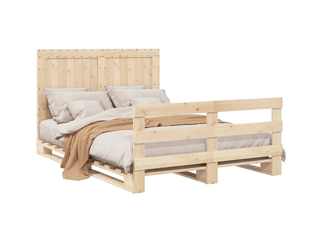 Bedframe zonder matras met massief houten hoofdeinde