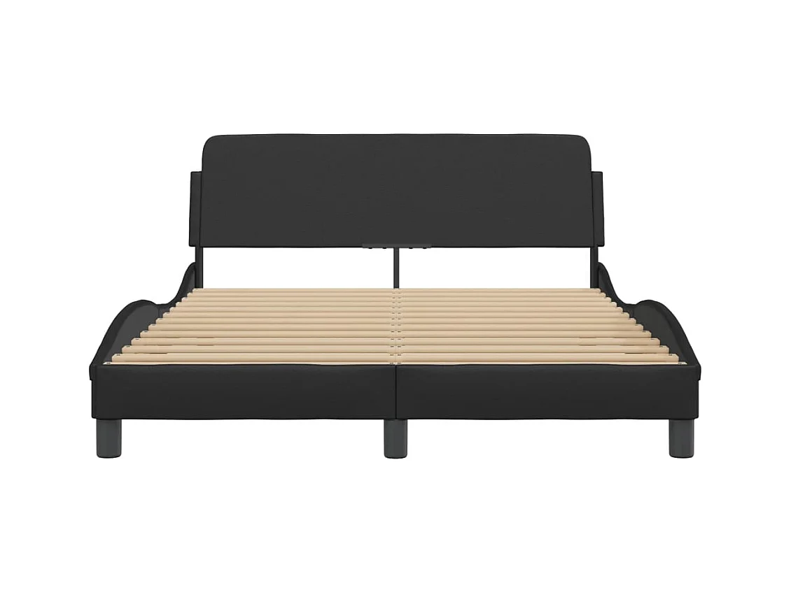 Estructura de cama sin colchón negra 120x200 cm polipiel
