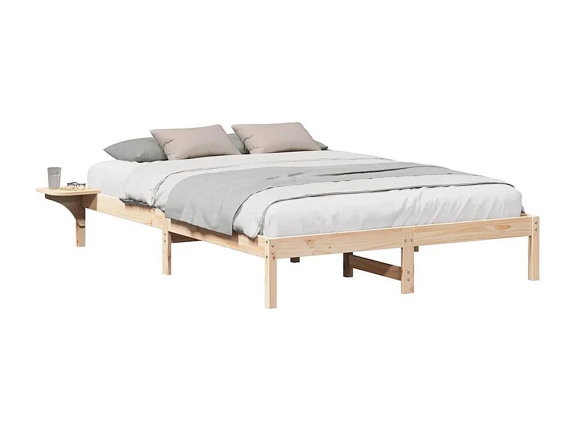 Cadre de lit avec tables de chevet Marron 150 x 200 cm Marron