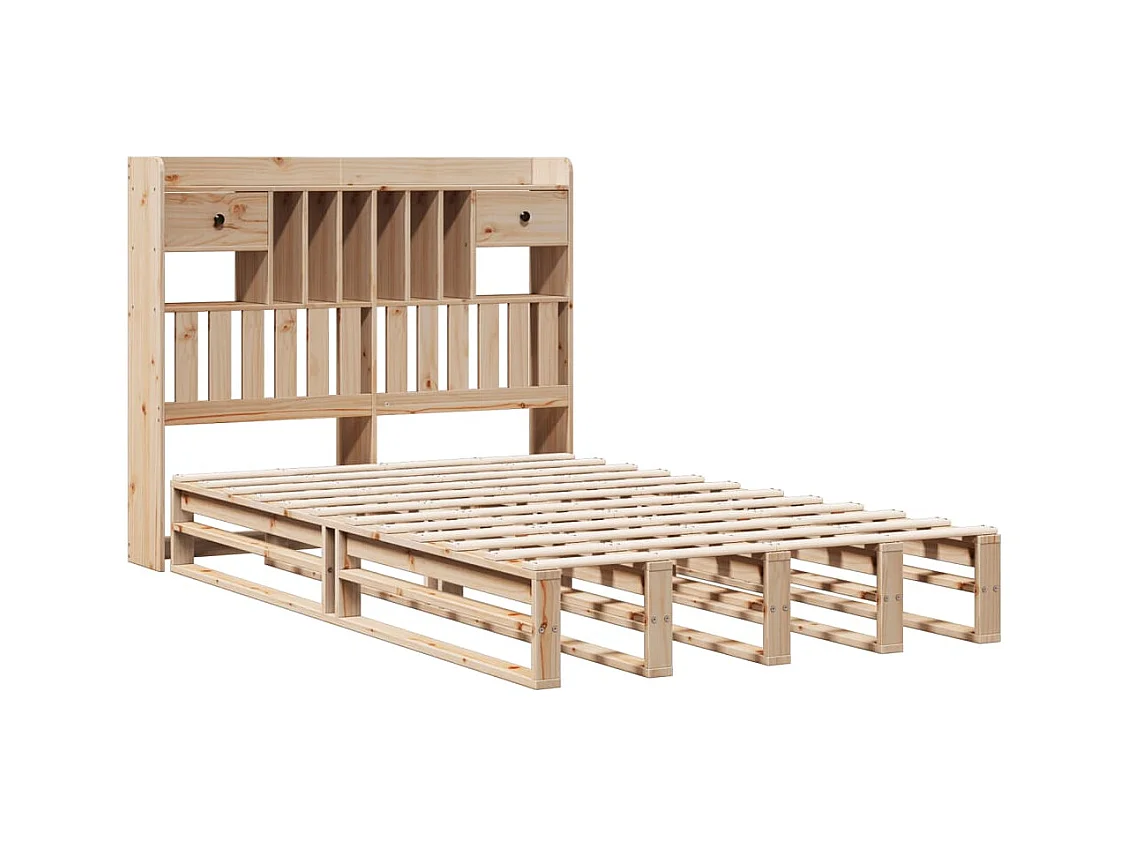 Boekenkastbed zonder matras 135x190 cm massief grenenhout