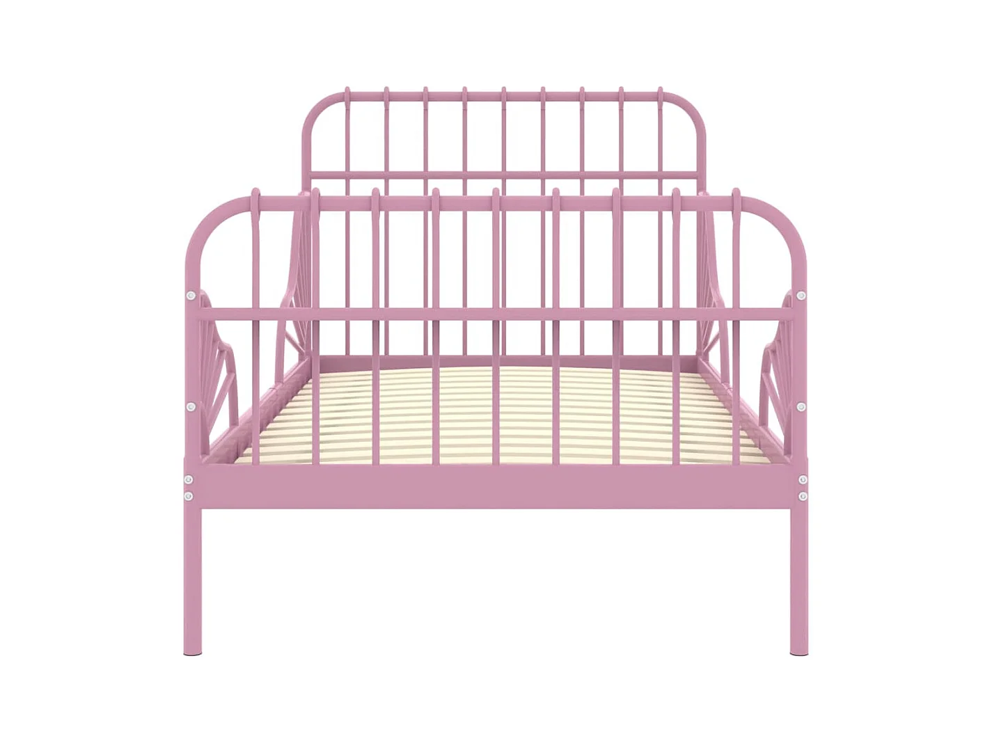 Cadre de lit extensible sans matelas rose métal 80x130/200 cm