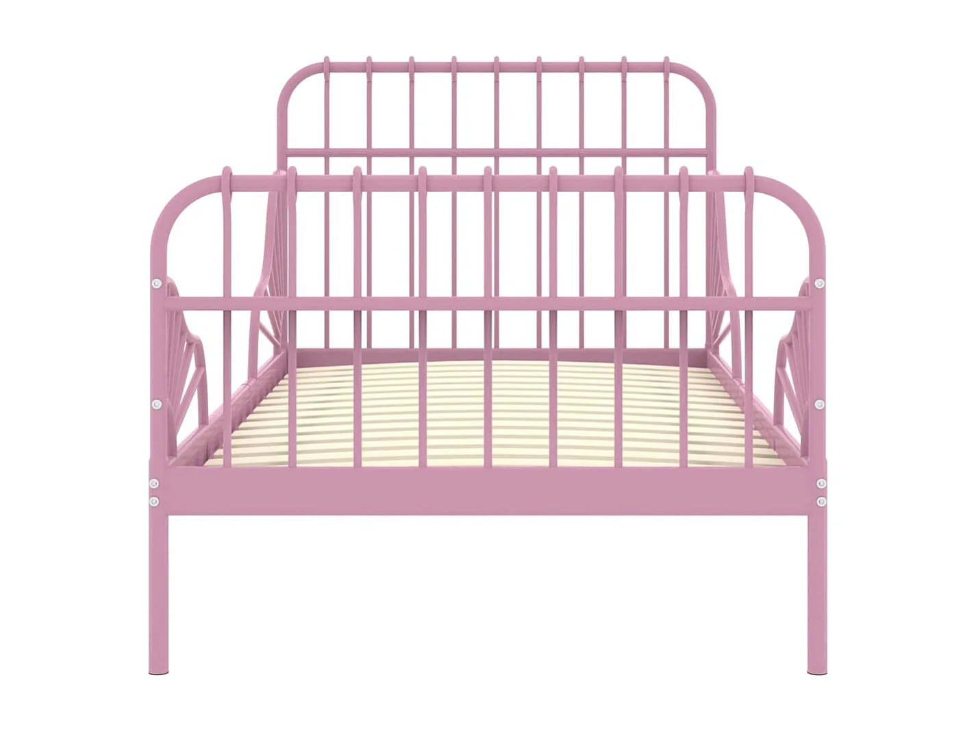 Estructura de cama extensible sin colchón metal rosa 80x130/200 cm