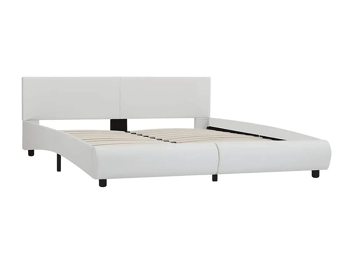 Bedframe met LED zonder matras wit 160x200 cm