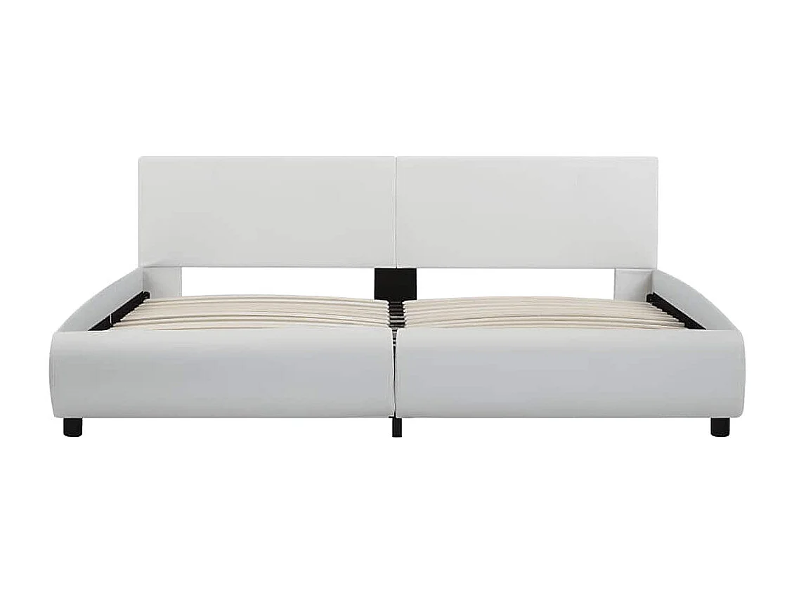 Bedframe met LED zonder matras wit 160x200 cm