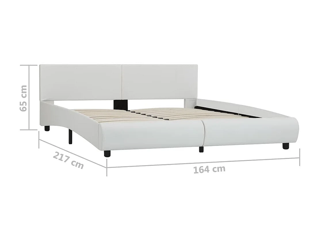 Bedframe met LED zonder matras wit 160x200 cm