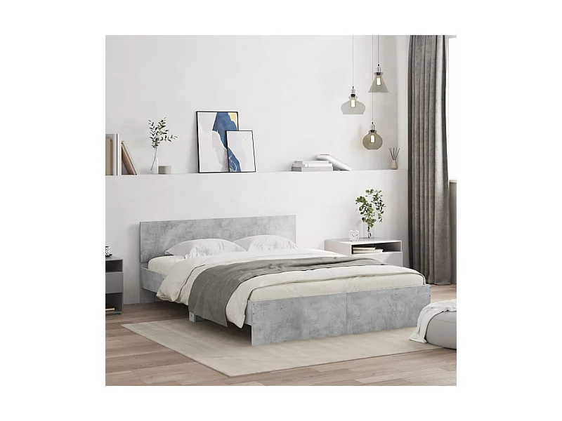Struttura letto senza materasso cemento grigio 140x200 cm
