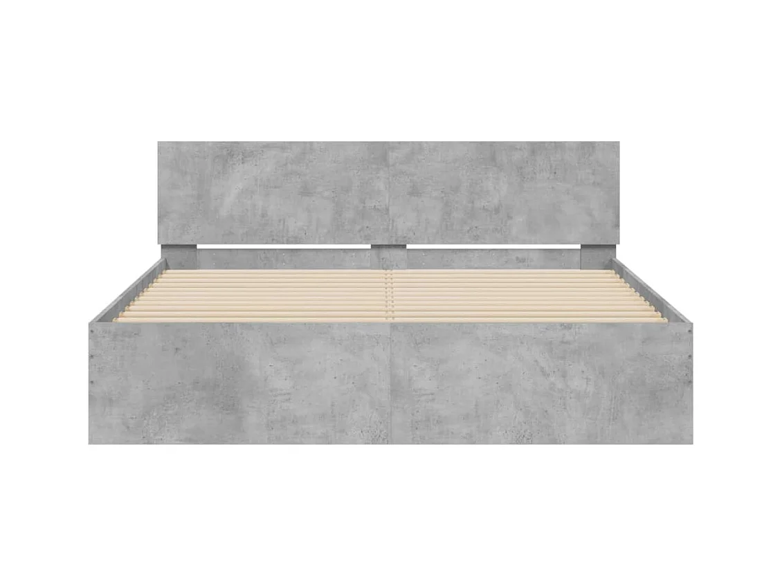 Struttura letto senza materasso cemento grigio 140x200 cm
