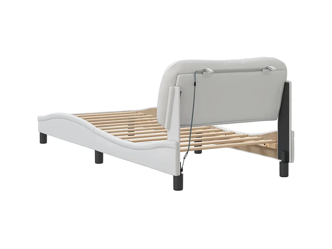 Struttura letto con LED senza materasso bianco 90x190 cm