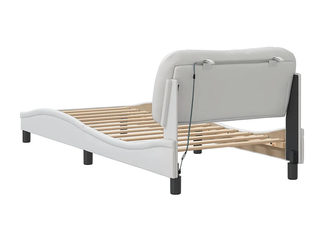 Bedframe met LED zonder matras wit 90x190 cm