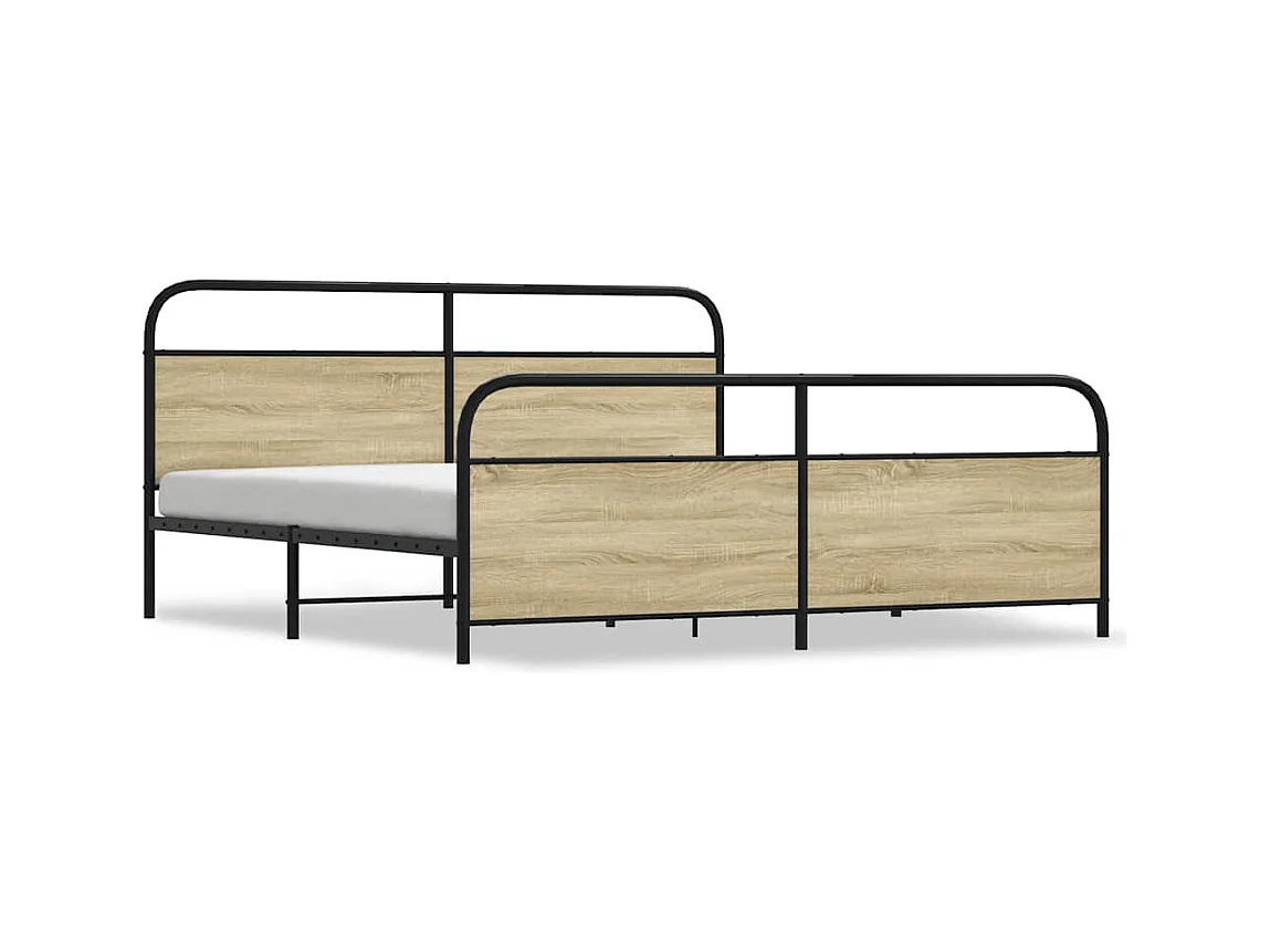 Metalen bedframe zonder matras Sonoma eiken 180x200 cm
