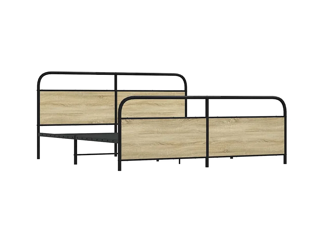 Metalen bedframe zonder matras Sonoma eiken 180x200 cm