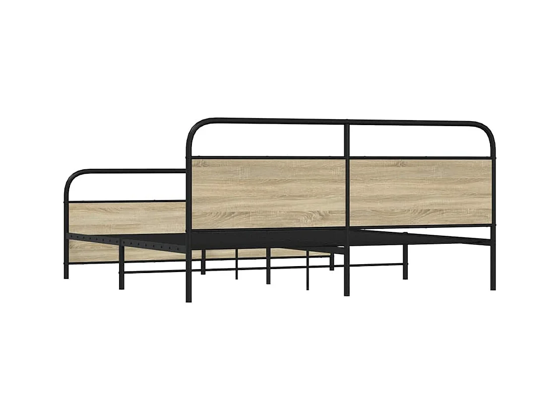 Metalen bedframe zonder matras Sonoma eiken 180x200 cm