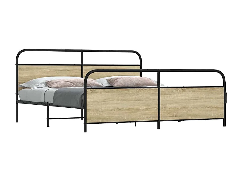 Metalen bedframe zonder matras Sonoma eiken 180x200 cm