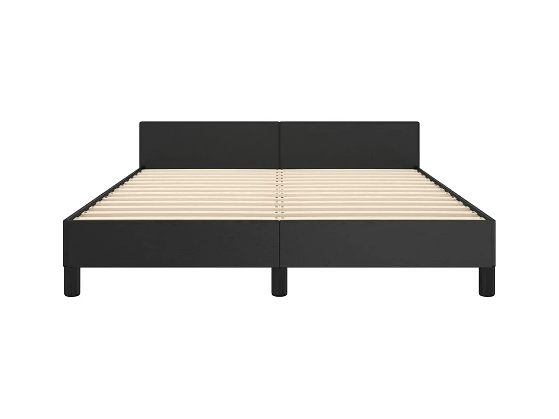 Struttura letto senza materasso nero 140x190 cm similpelle